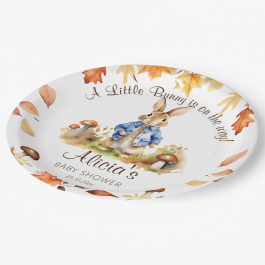 Peter rabbit herfst thema baby shower servies papieren bordje (Gekanteld)