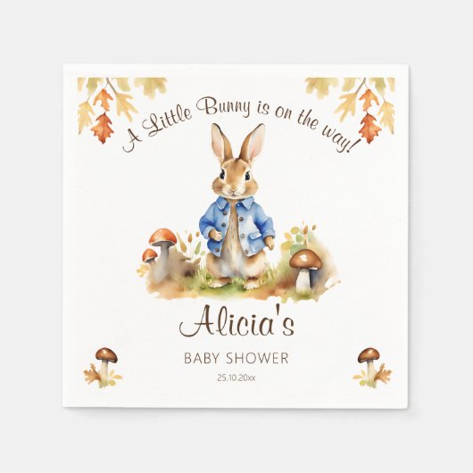 Peter rabbit herfst thema baby shower servies servet (Voorkant)