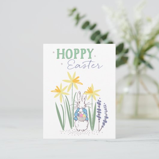 Peter Rabbit | Hoppy Easter Feestdagenkaart (Staand voorkant)