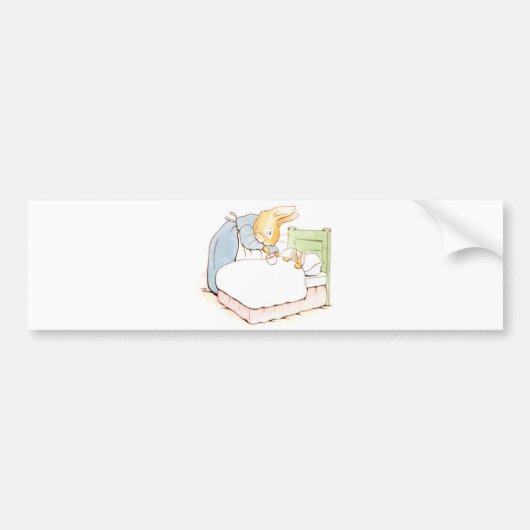 Peter Rabbit in Bed (Fed by his Moeder) Bumpersticker (Voorkant)