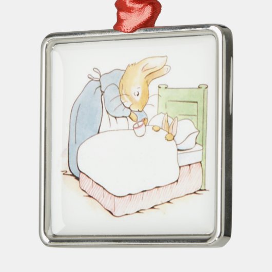 Peter Rabbit in Bed (Fed by his Moeder) Metalen Ornament (Links)