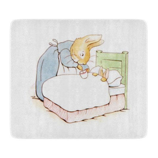 Peter Rabbit in Bed (Fed by his Moeder) Snijplank (Voorkant)