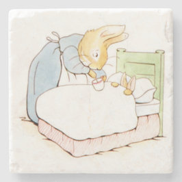 Peter Rabbit in Bed (Fed by his Moeder) Stenen Onderzetter