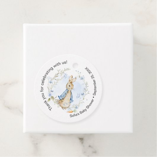 Peter Rabbit in het blauw Bedankjes Labels (In situ)