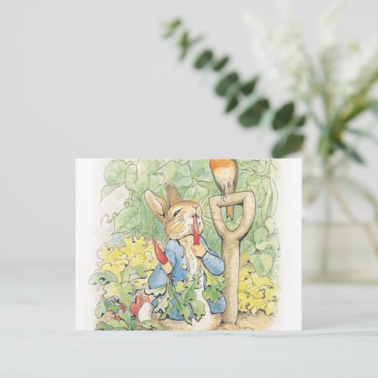 Peter Rabbit in the Garden - Beatrix Potter Briefkaart (Staand voorkant)