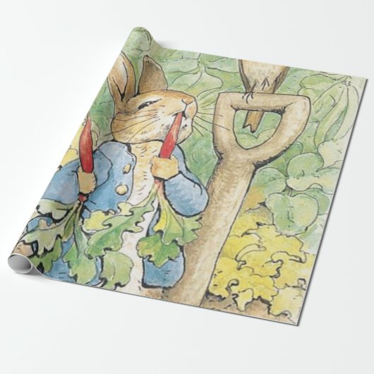 Peter Rabbit in the Garden - Beatrix Potter Cadeaupapier (Uitgerold)