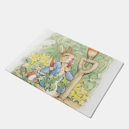 Peter Rabbit in the Garden - Beatrix Potter Deurmat (Schuin)