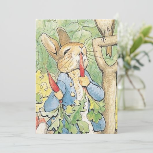 Peter Rabbit in the Garden - Beatrix Potter Kaart (Staand voorkant)