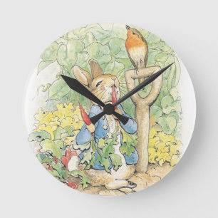 Peter Rabbit in the Garden - Beatrix Potter Ronde Klok
