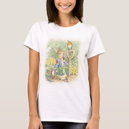 Peter Rabbit in the Garden - Beatrix Potter T-shirt (Voorkant)