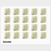 Peter Rabbit in the Garden - Beatrix Potter Vierkante Sticker (Vel)