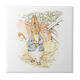 Peter Rabbit in the Garden (door Beatrix Potter) Tegeltje