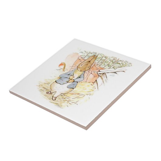Peter Rabbit in the Garden (door Beatrix Potter) Tegeltje (Zijkant)