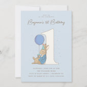 Peter Rabbit | Jongen 1e Verjaardag Blauwe Confett Kaart (Voorkant)