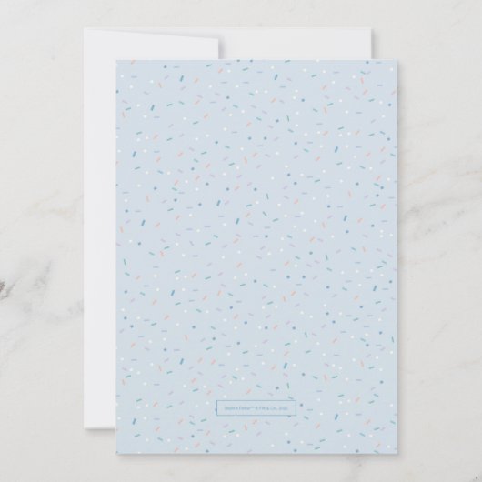 Peter Rabbit | Jongen 1e Verjaardag Blauwe Confett Kaart (Achterkant)