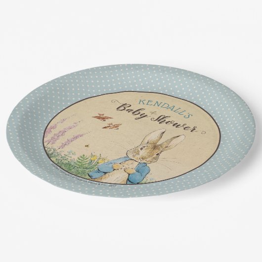 Peter Rabbit | Jongen Baby shower Papieren Bordje (Gekanteld)