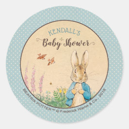 Peter Rabbit | Jongen Baby shower Ronde Sticker