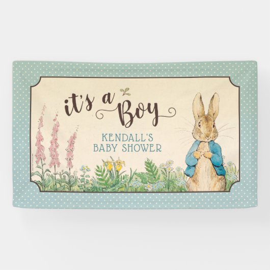 Peter Rabbit | Jongen Baby shower Spandoek (Horizontaal)