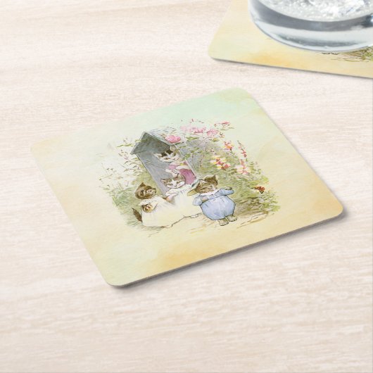 Peter Rabbit (katten) Kartonnen Onderzetters (Schuin)
