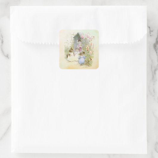 Peter Rabbit (katten) Vierkante Sticker (Tas)