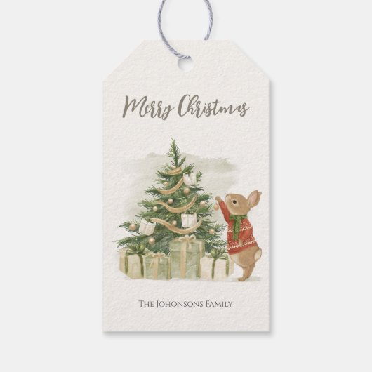 Peter Rabbit kerstboom Cadeaulabel (Achterkant)