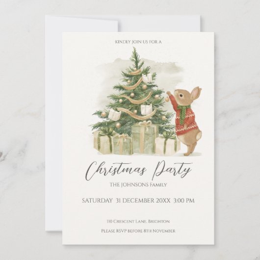 Peter Rabbit kerstboom Kaart (Voorkant)