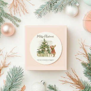 Peter Rabbit kerstboom Ronde Sticker