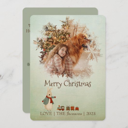 Peter Rabbit-kerstkaart Feestdagenkaart (Voorkant / Achterkant)