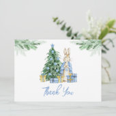Peter Rabbit Kerstmis Baby shower Bedankkaart (Staand voorkant)