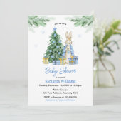 Peter Rabbit Kerstmis Baby shower Kaart (Staand voorkant)