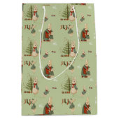 Peter Rabbit Kerstmis Middelgrote Gift Bag Medium Cadeauzakje (Voorkant)