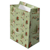Peter Rabbit Kerstmis Middelgrote Gift Bag Medium Cadeauzakje (Voorkant Gekanteld)