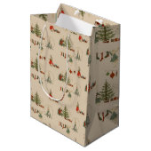Peter Rabbit Kerstmis Middelgrote Gift Bag Medium Cadeauzakje (Voorkant Gekanteld)