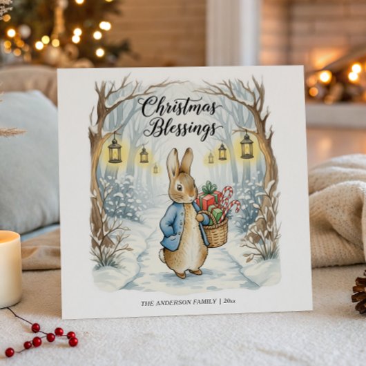 Peter Rabbit Kerstwoud Kerstmis Feestdagenkaart