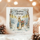 Peter Rabbit Kerstwoud Kerstmis Feestdagenkaart