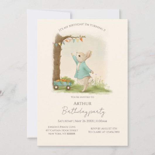 Peter Rabbit Kids Verjaardag & Spel Kaart (Voorkant)