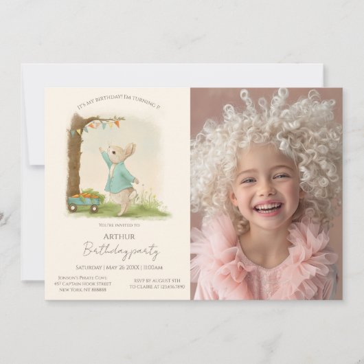 Peter Rabbit Kids Verjaardag & Spel Kaart (Voorkant)