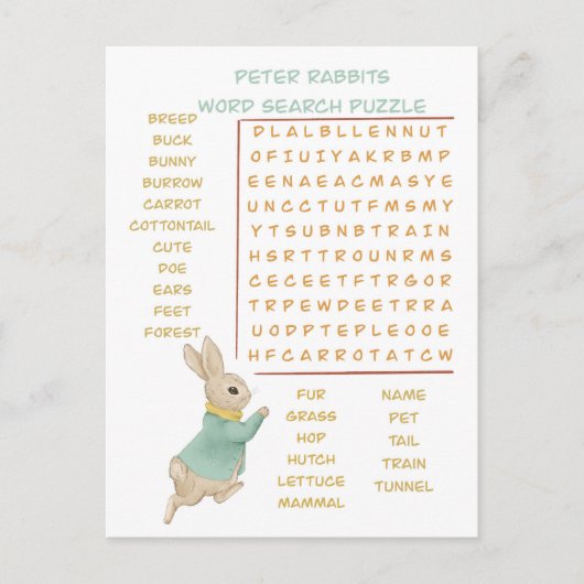 Peter Rabbit Kinderverjaardag&Spel Briefkaart (Voorkant)