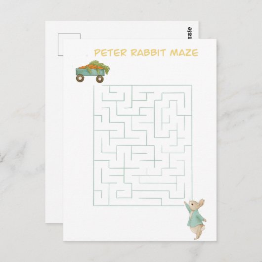 Peter Rabbit Kinderverjaardag&Spel Briefkaart (Voorkant / Achterkant)