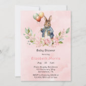 Peter Rabbit Laurel Wreath Meisje Baby shower Kaart (Voorkant)