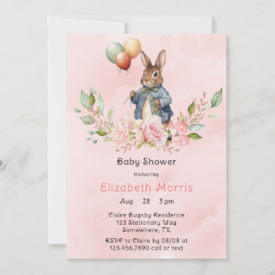 Peter Rabbit Laurel Wreath Meisje Baby shower Kaart