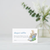Peter Rabbit Luiers Raffle Baby Shower Insteekkaar Visitekaartje (Staand voorkant)