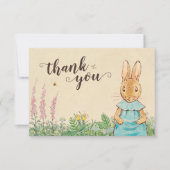 Peter Rabbit | Meisje Baby shower Dank u Bedankkaart (Voorkant)