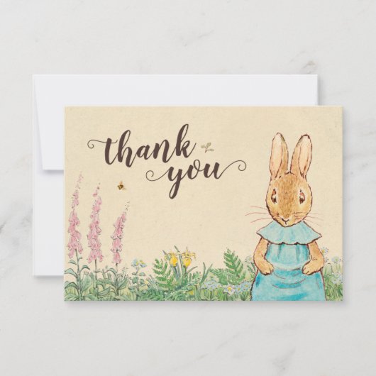 Peter Rabbit | Meisje Baby shower Dank u Bedankkaart (Voorkant)