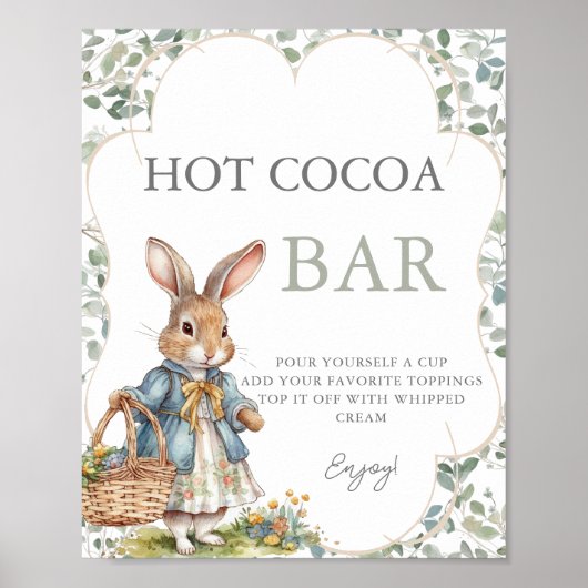 Peter Rabbit Meisje Baby shower Hot Cacao Bar Poster (Voorkant)
