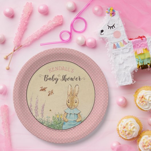 Peter Rabbit | MeisjesBaby shower Papieren Bordje (Feest)