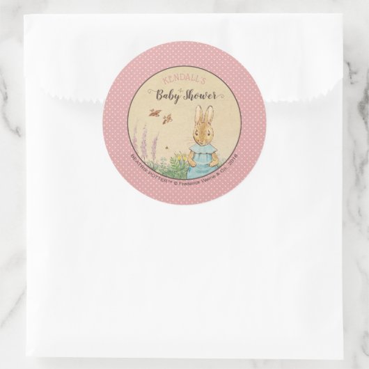 Peter Rabbit | MeisjesBaby shower Ronde Sticker (Tas)