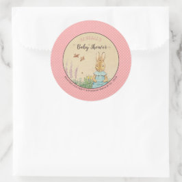 Peter Rabbit | MeisjesBaby shower Ronde Sticker