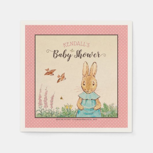 Peter Rabbit | MeisjesBaby shower Servet (Voorkant)