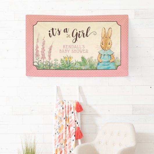 Peter Rabbit | MeisjesBaby shower Spandoek (Insitu)